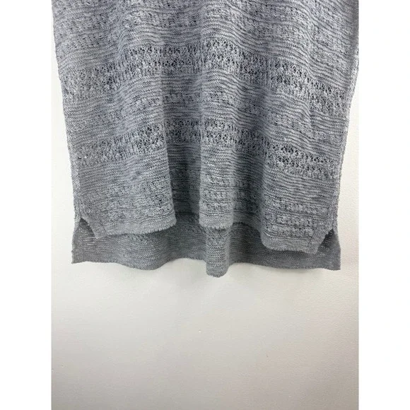 J‎ Jill Gray Marled Open Knit Short Sleeve Sweater Top Women's Sz M Comfy Beachy - Picture 6 of 9